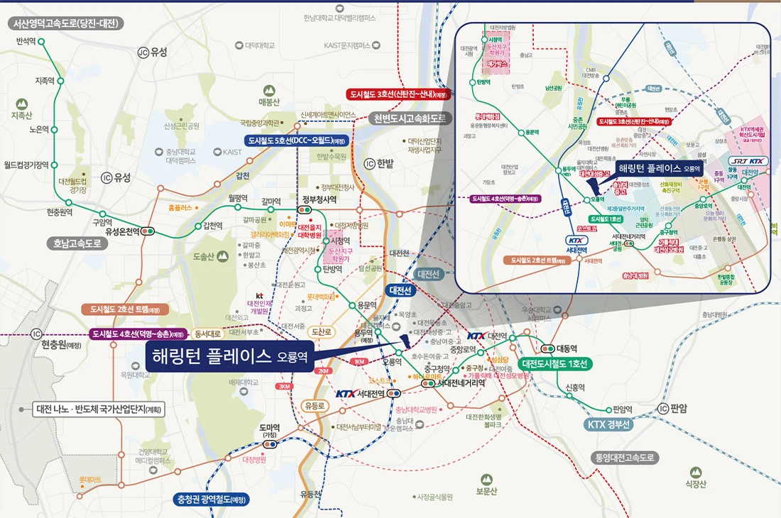 해링턴 플레이스 오룡역 입지도